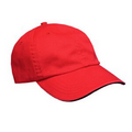 Garment Washed Polo Twill Sandwich Cap w/ Nickel Hardware